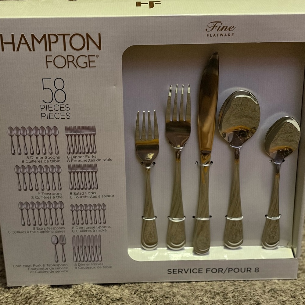58-Piece Stainless Steel Flatware Set - Silverware